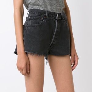 RE/DONE black Levi’s jean cutoff shorts